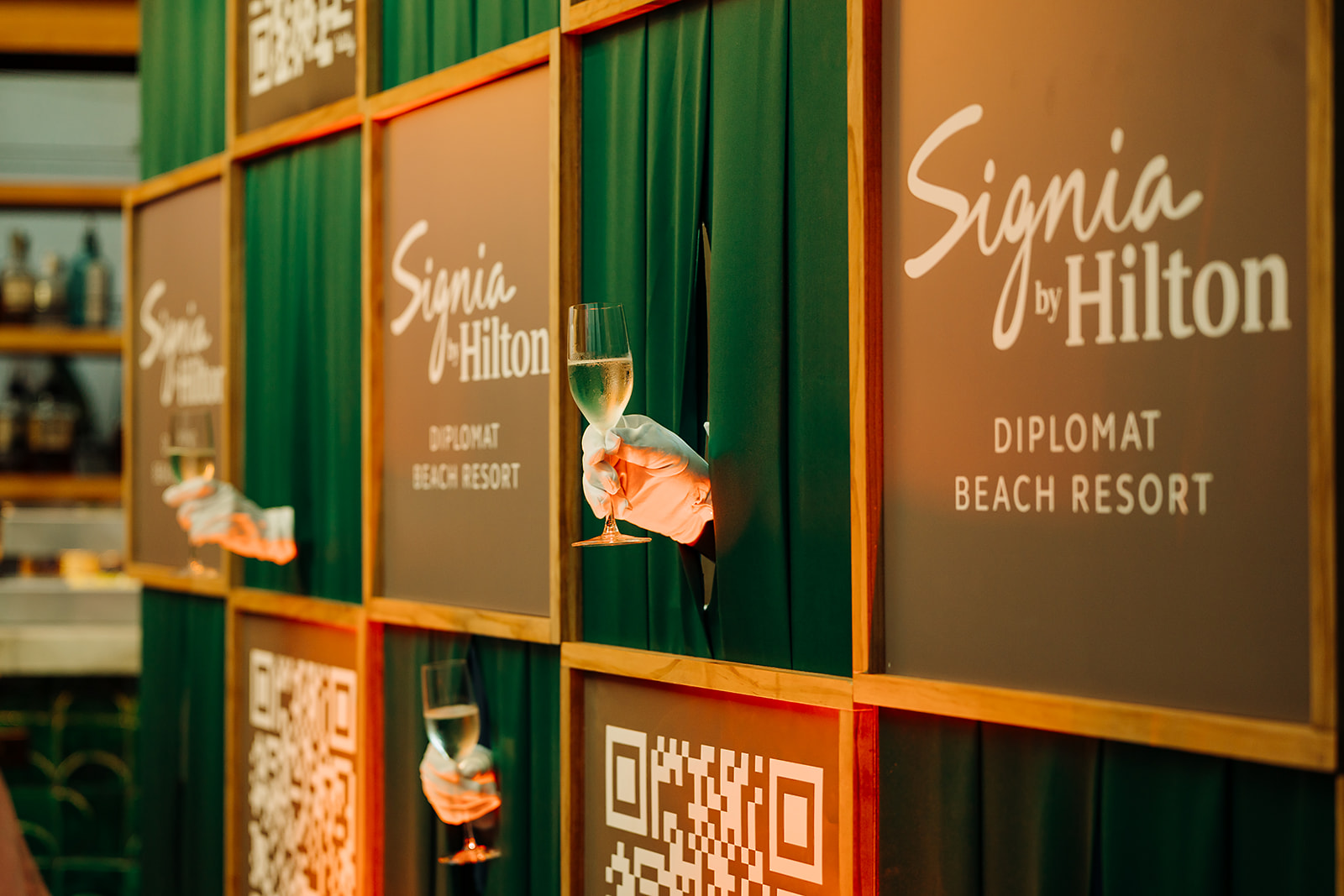 Branded Signia by Hilton Diplomat Beach Resort event decor wall in Fort Lauderdale