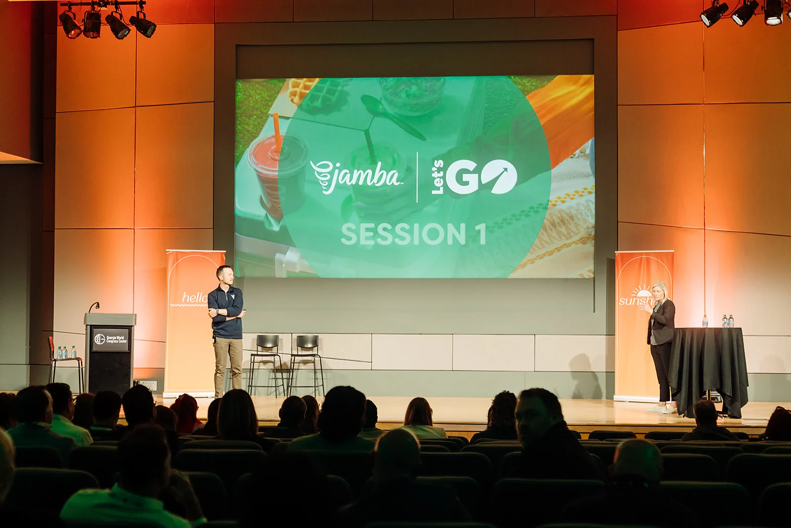 Jamba brand Session 1 stage at the Georgia World Congress Center during the GoTo Foods conference in Atlanta