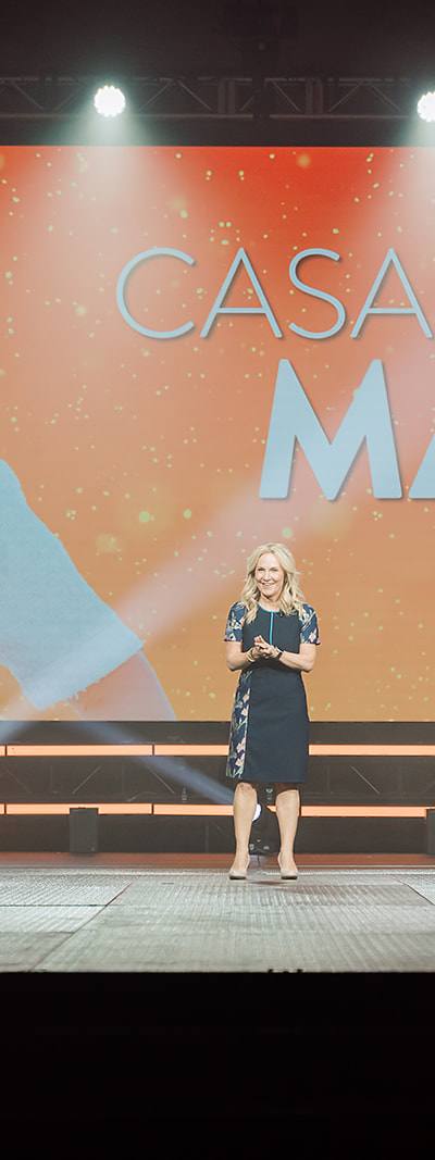 Casandra Matej, President and CEO of Visit Orlando, on stage at the annual luncheon