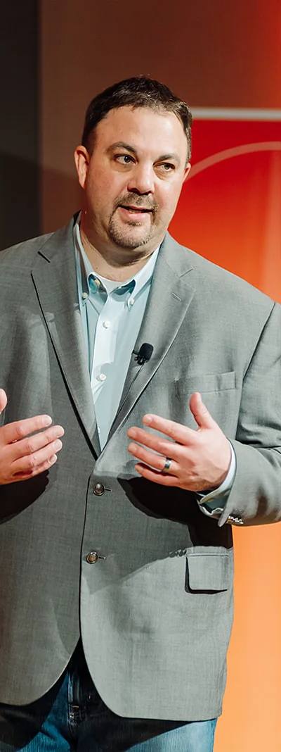 Corporate breakout session speaker presenting at the Sunshine stage during Atlanta franchise conference